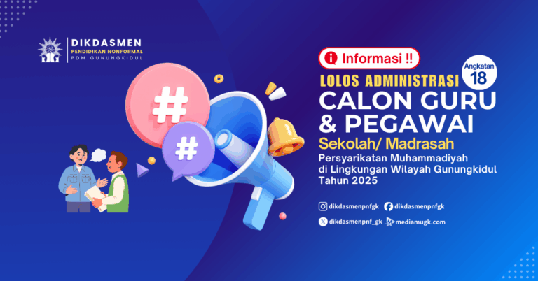 Header informasi lolos administrasi angkatan 18